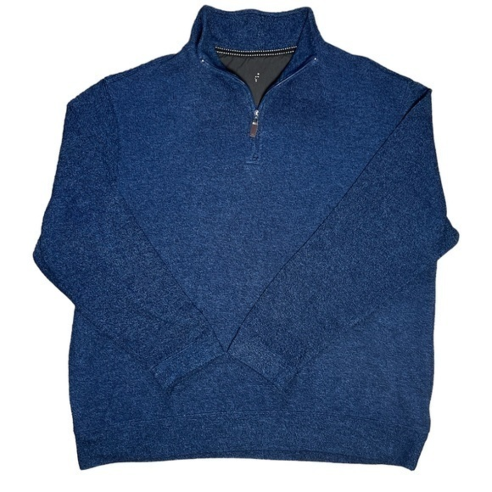 Men's Blue Soft Classic Quarter Zip Pullover Sweater Sz. L‎